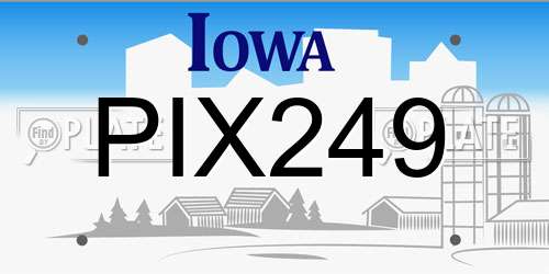 PIX249 Iowa License Plate
