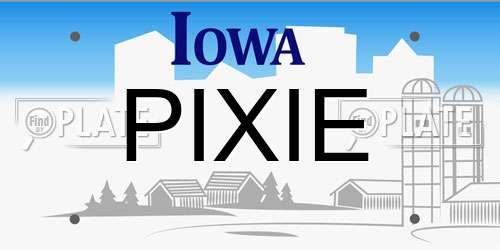 PIXIE Iowa License Plate