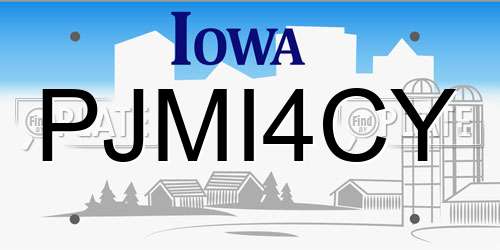 PJMI4CY Iowa License Plate