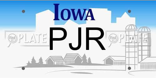PJR Iowa License Plate