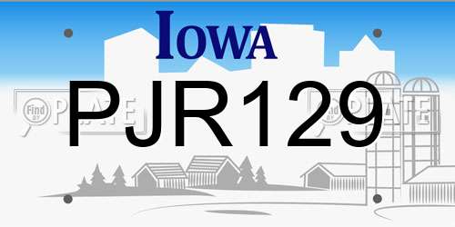 PJR129 Iowa License Plate