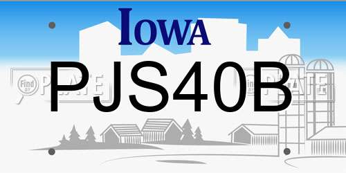 PJS40B Iowa License Plate