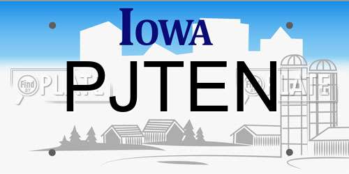 PJTEN Iowa License Plate