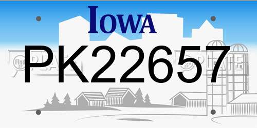 PK22657 Iowa License Plate