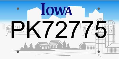 PK72775 Iowa License Plate