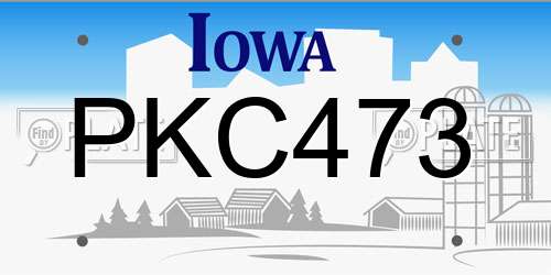 PKC473 Iowa License Plate