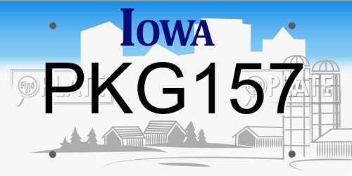 PKG157 Iowa License Plate