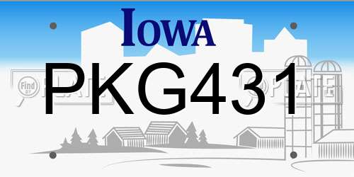 PKG431 Iowa License Plate