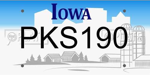 PKS190 Iowa License Plate