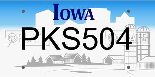 PKS504 Iowa License Plate