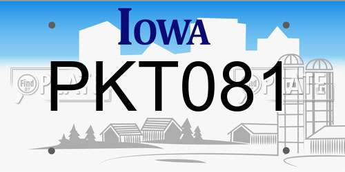PKT081 Iowa License Plate