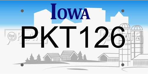 PKT126 Iowa License Plate