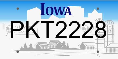 PKT2228 Iowa License Plate