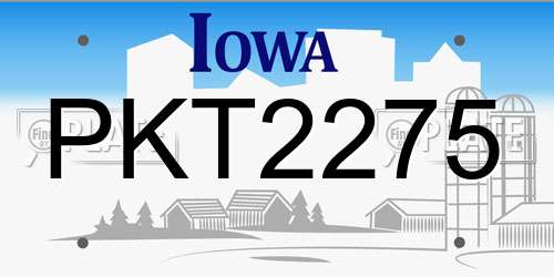 PKT2275 Iowa License Plate