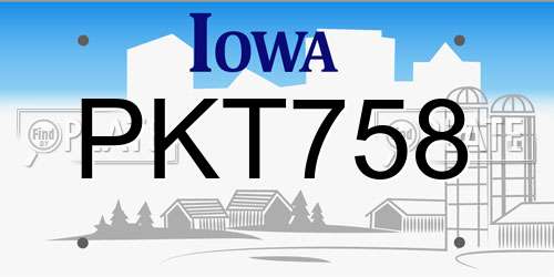 PKT758 Iowa License Plate