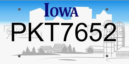 PKT7652 Iowa License Plate