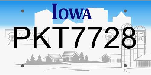 PKT7728 Iowa License Plate