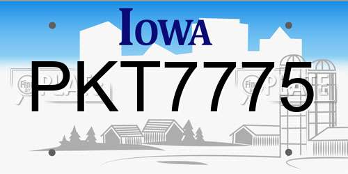 PKT7775 Iowa License Plate
