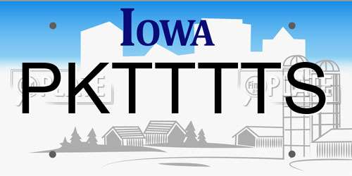 PKTTTTS Iowa License Plate