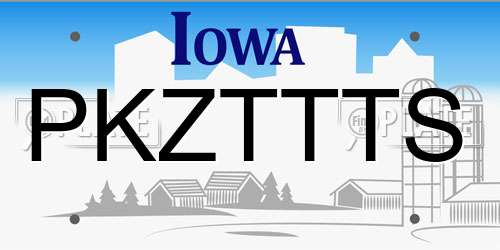 PKZTTTS Iowa License Plate