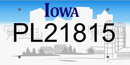 PL21815 Iowa License Plate