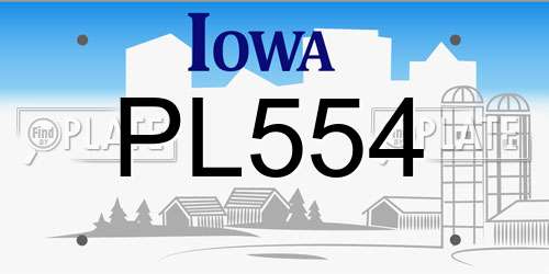 PL554 Iowa License Plate