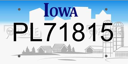 PL71815 Iowa License Plate