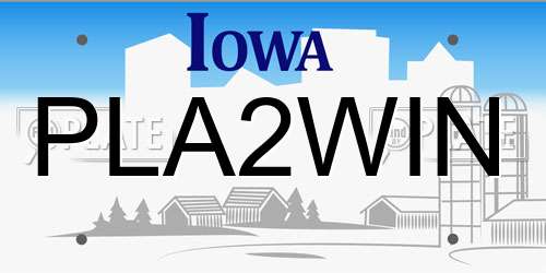 PLA2WIN Iowa License Plate