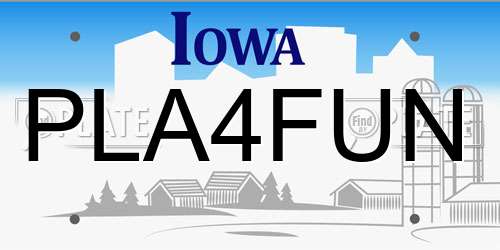 PLA4FUN Iowa License Plate