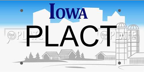 PLACT Iowa License Plate
