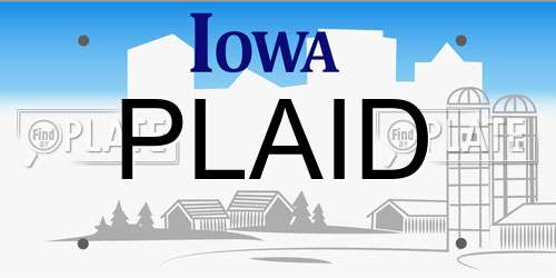 PLAID Iowa License Plate