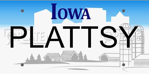 PLATTSY Iowa License Plate