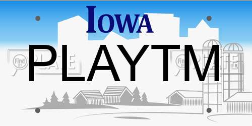 PLAYTM Iowa License Plate