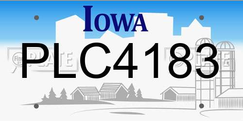 PLC4183 Iowa License Plate