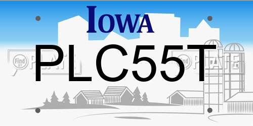 PLC55T Iowa License Plate