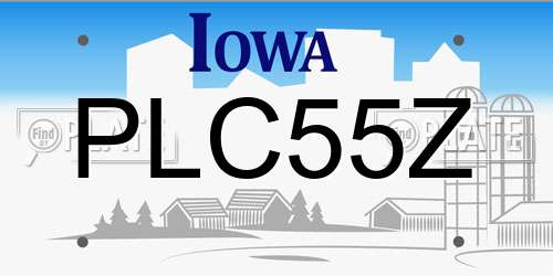PLC55Z Iowa License Plate