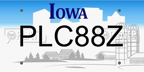 PLC88Z Iowa License Plate