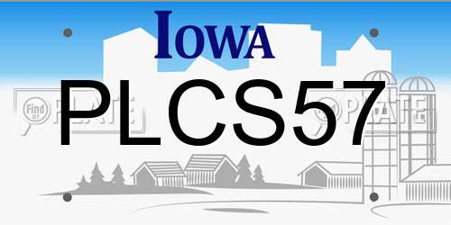 PLCS57 Iowa License Plate