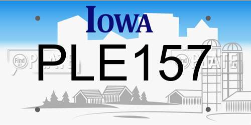 PLE157 Iowa License Plate