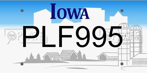 PLF995 Iowa License Plate