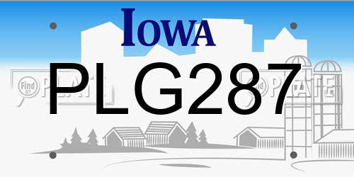 PLG287 Iowa License Plate