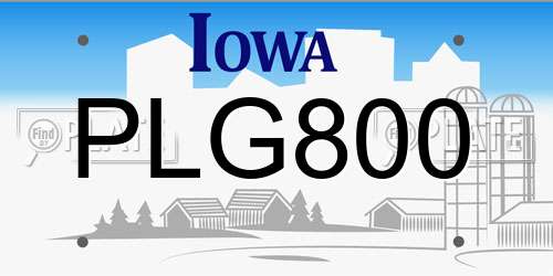PLG800 Iowa License Plate