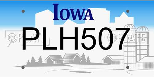 PLH507 Iowa License Plate