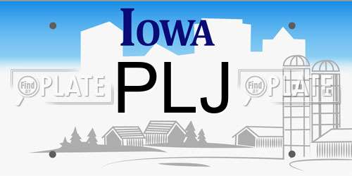 PLJ Iowa License Plate