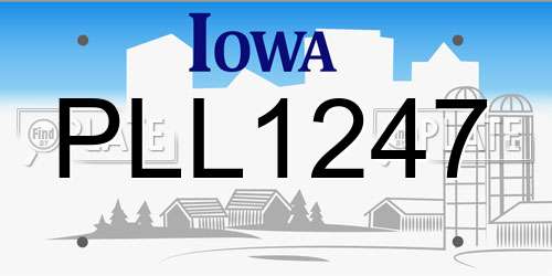 PLL1247 Iowa License Plate