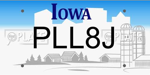PLL8J Iowa License Plate