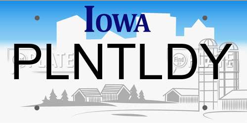 PLNTLDY Iowa License Plate
