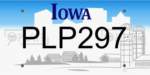 PLP297 Iowa License Plate