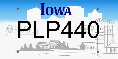 PLP440 Iowa License Plate