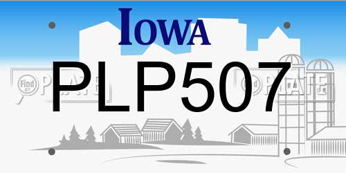PLP507 Iowa License Plate